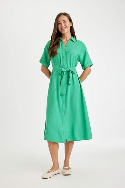 DeFacto Regular Fit Hemdkragen Kurzarmkleid D4055AXNS