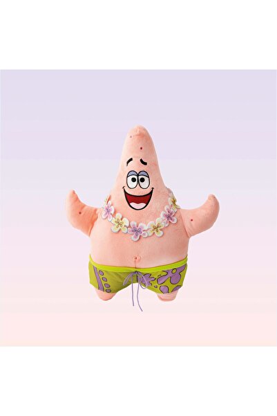 NİCKELODEON Sünger Bob Kare Pantolon Patrick Yıldız Figürlü Çiçek Yüzüklü Peluş 45 cm