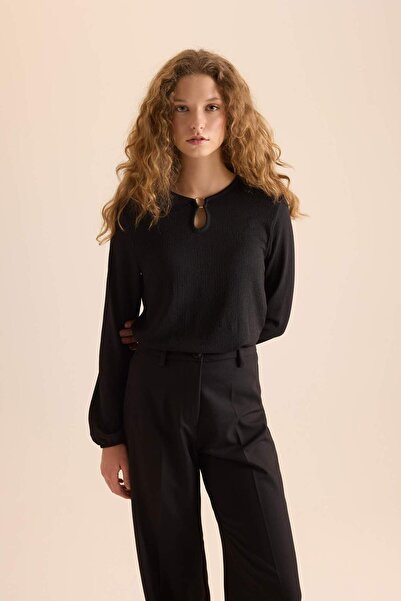 DeFacto Long Sleeve Regular Fit Crew Neck T-Shirt D3107AXNS