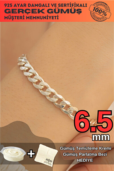 OSMANLI GÜMÜŞ Kadın Bileklik - 6.5mm Gurmet Model 925 Ayar Kadın Gümüş Bileklik