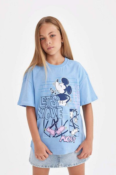 DeFacto Tricou Disney Mickey & Minnie pentru fete - Relax Fit, decolteu, mânecă scurtă C7356A824AU