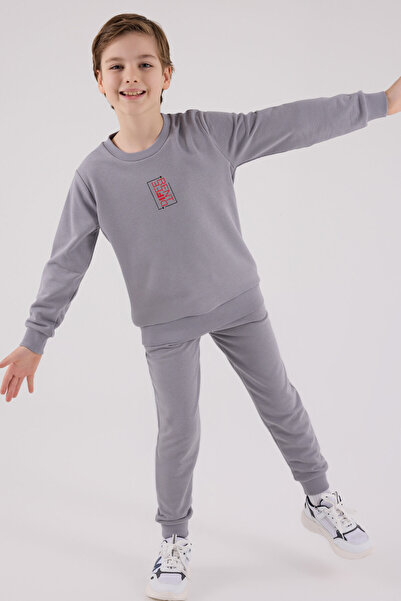 Rolypoly Boy's Gray Tracksuit Set