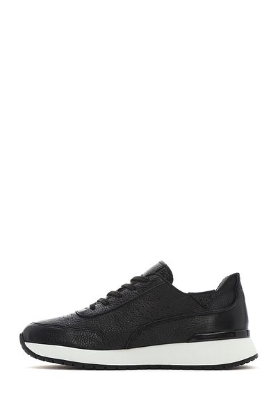 Derimod Men's Black Lace-Up Thick Sole Leather Casual Sneaker 25Sfd6885Ft