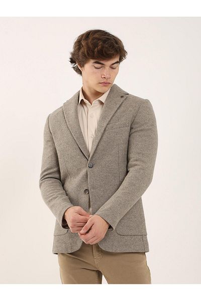 Dufy Jachetă pentru bărbați, slim fit, solidă, casual, cu guler simplu - 94248