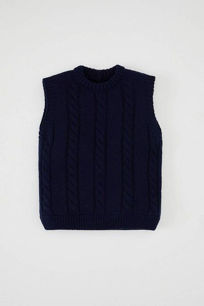 DeFacto Baby Boy Crew Neck Knitted Pattern Sweater Sweater C8865A524Wn