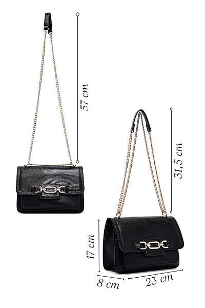 Derimod Women's Black Long Chain Strap Classic Shoulder Bag 25Sbd251118