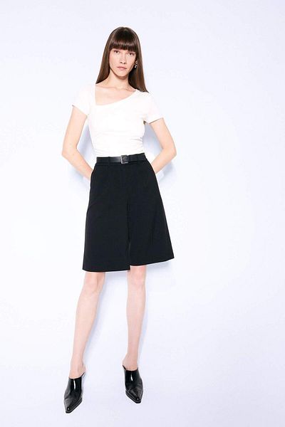 DeFacto Boat Neck Basic Plain Short Sleeve T-Shirt D3890Ax24Au