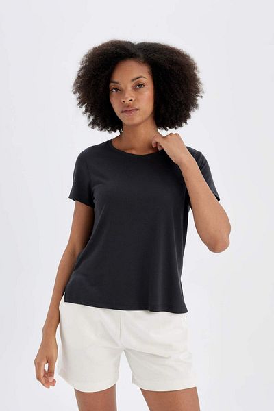 DeFacto Fit Modal Crew Neck - Αθλητικό κοντομάνικο μπλουζάκι C0193ax24sm