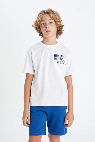 DeFacto Boy's Snoopy Crew Neck Short Sleeve T-Shirt D2100A824Hs