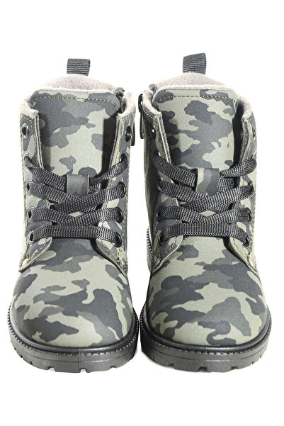 Stella Pendenza Çocuk Kız & Erkek Ünisex Kamuflaj Bot Günlük Fermuarlı Bağcıklı Ayakkabı