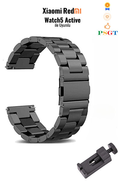PSGT Redmi Watch 5 Active Ve Watch Gt3 Pro Titanyum 46mm Uyumlu Bakla Metal Kordon Kayış