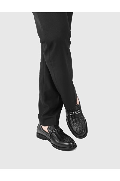 İLVİ Polten Hakiki Deri Erkek Siyah Klasik Ayakkabı