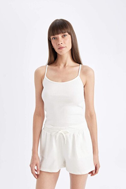 DeFacto Regular Fit Round Neck Ribbed Camisole Basic Plain Undershirt D3326Ax24Sm