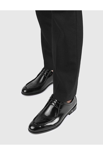 İLVİ Johan Genuine Leather Men's Black Classic Shoes