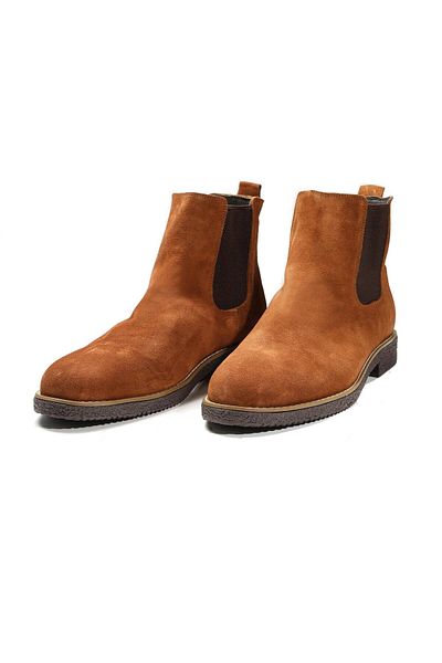 Dufy Bitter Brown Men's Suede Flat Boots - 92263