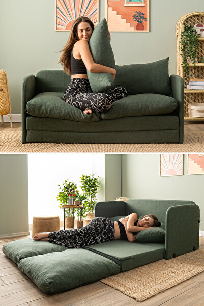 Pafu Saga XL İkili Katlanır Yataklı Koltuk Keten Haki