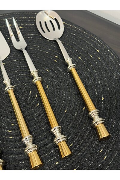 Santara Avangarde Steel Gold-silver Colored Five-Piece Premium Quality Stainless Anti-Tarnish Service Set