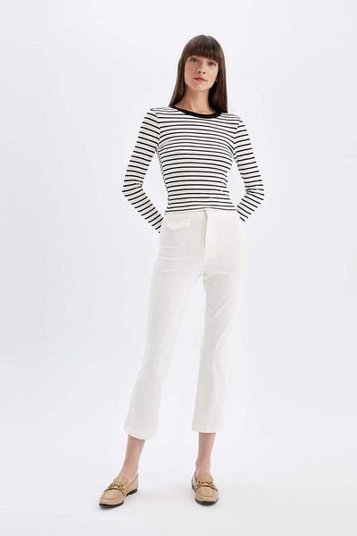 DeFacto Tricou cu mânecă lungă în dungi Slim Fit D3754AX24AU