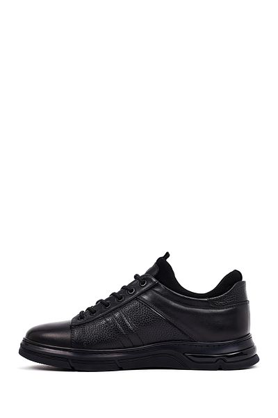 Derimod Men's Black Lace-Up Thick Sole Leather Casual Sneaker 25Wfd676618