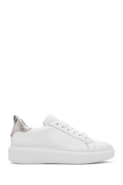 Derimod Women's White Lace-Up Leather Sneaker 25Sfd 370118