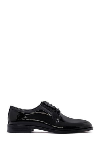 Derimod Men's Black Lace-Up Patent Leather Classic Shoes 25Wfd621516