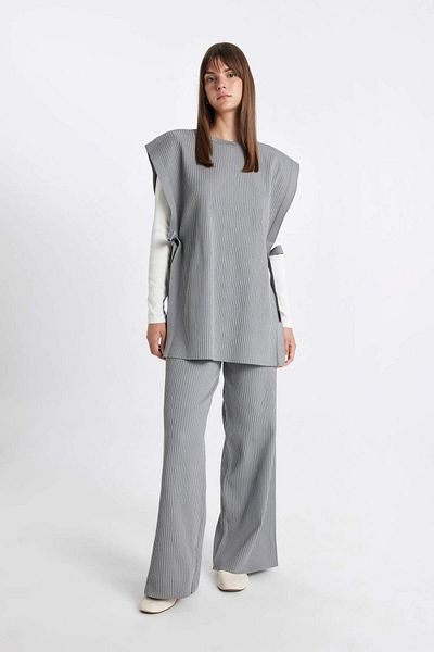 DeFacto Relax Fit Strickhose mit elastischem Bund Basic Plain Wide Leg Y1325AZ24AU