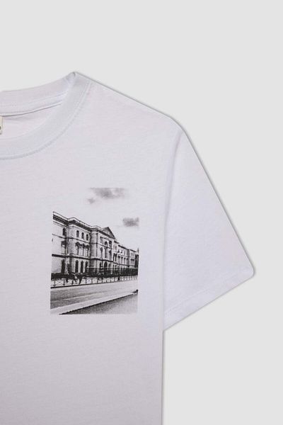 DeFacto Chlapčenské tričko s krátkym rukávom s potlačou textu Crew Neck C7209A824AU