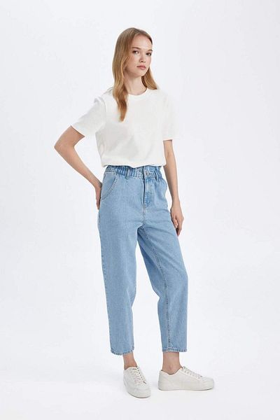 DeFacto Pantaloni scurți din denim cu talie înaltă Paperbag D4306AX24AU