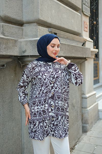 LOCCO Black Ethnic Patterned Shirt