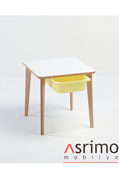 Asrimo mobilya Yaz Sil Yüzeyli Çocuk Aktivite Masası - Kare - Sepetli