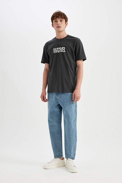 DeFacto Marvel Logo Only Regular Fit Велосипедна комір Короткий рукав Футболка C5842AX24HS
