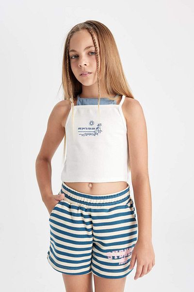 DeFacto Tricou cu imprimeu pentru fete cu decolteu rotund - D0879A824HS