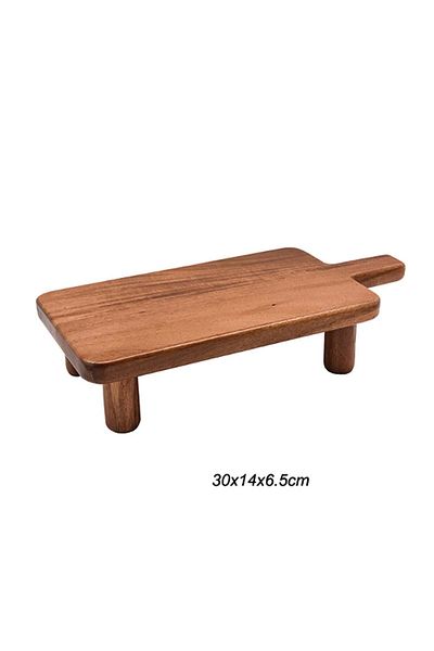 SepetçiBaba Rectangular Small Serving with Acacia Legs - 25730