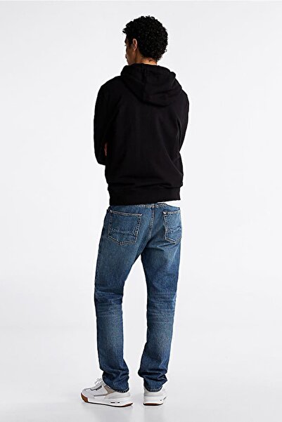 Tommy Hilfiger Pánská mikina s kapucí ESSENTIAL s vyšívaným logem – černá