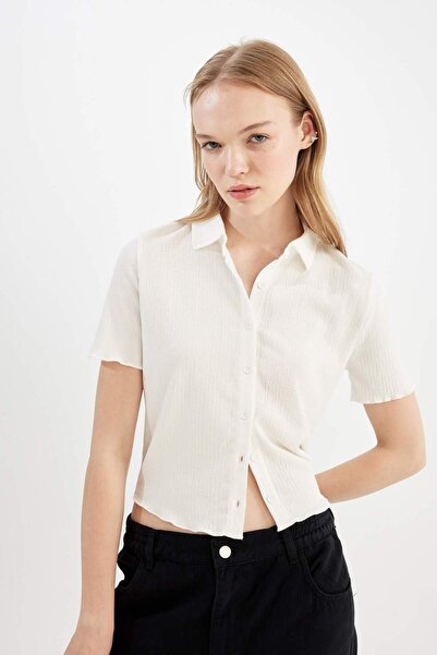 DeFacto Coool Fitted Bürümcük Kısa Kollu Gömlek D4520AX24HS