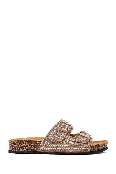 Derimod Women's Gold Stone Slippers 25Sfe400514