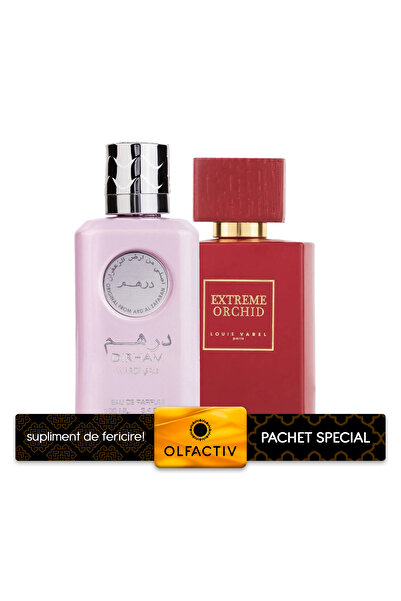 ARD AL ZAAFARAN Pack of 2 Best Seller perfumes, Dirham Wardi 100 ml and Extreme Orchid 100 ml