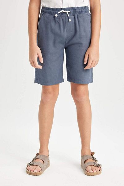 DeFacto Pantaloni scurți cu aspect de in pentru băiat C5241A824HS