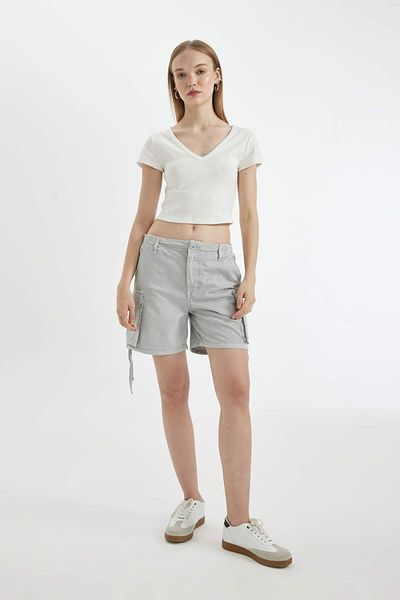 DeFacto Coool V-Neck Rib Short Sleeve T-Shirt - D4243Ax24Hs