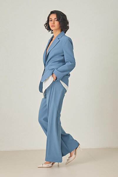 Setre Μπουφάν με μπλε μονό κουμπί και λεπτομέρεια πουκάμισου