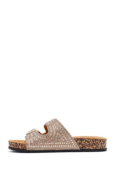 Derimod Women's Gold Stone Slippers 25Sfe400514
