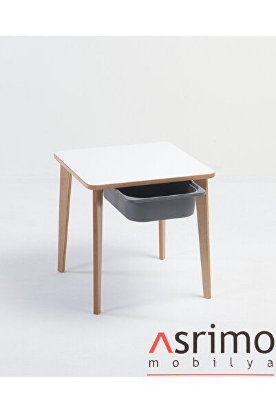 Asrimo mobilya Yaz Sil Yüzeyli Çocuk Aktivite Masası - Kare - Sepetli