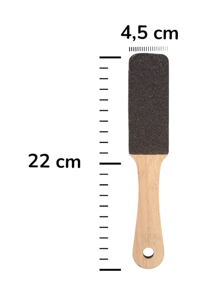 Russet Çift Taraflı Ayak Törpüsü Topuk Nasır Rendesi Pedikür Zımparası Tahta Saplı 22x4,5cm