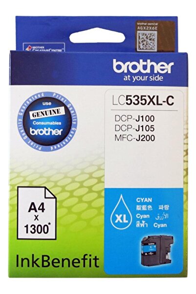 Brother خرطوشة حبر زرقاء Dcp-J105 سعة 1,300 سيفرت (LC535Xl-C)