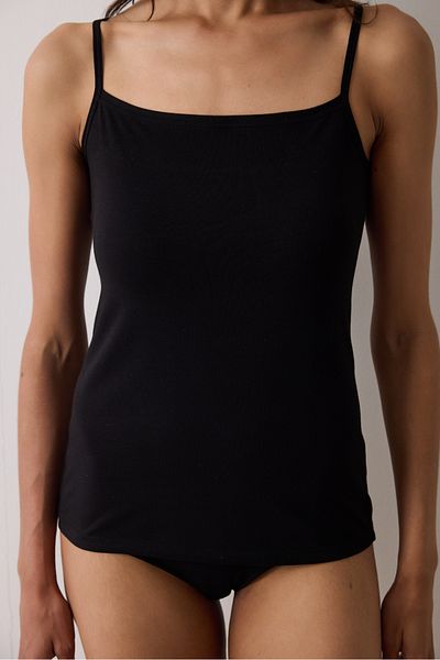 Penti Black Square Collar Adjustable Strap Undershirt