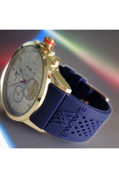 OEM Men's Casual Watch, Silicone Strap, Navy Blue, Quartz Mechanism, Analog Display