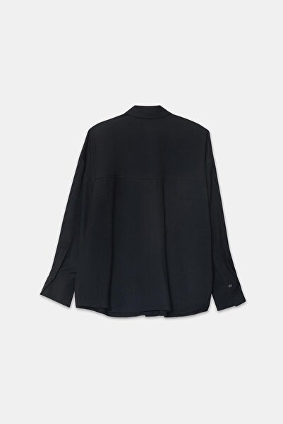 Setre Siyah Rahat Kesim Uzun Kollu Gömlek