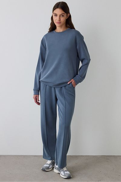 Penti Dark Gray Crew Neck Oversize Short Modal Sweatshirt