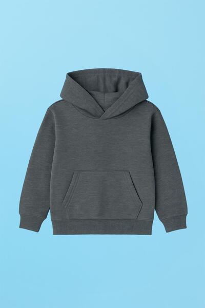 Perendi Unisex Hooded Kangaroo Pocket Hooded Winter Sweatshirt - Anthracite