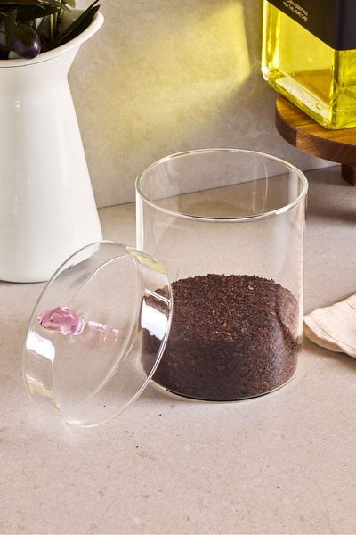 Perotti Hearts 750 ml Borosilicate Glass Jar 10X12 cm
